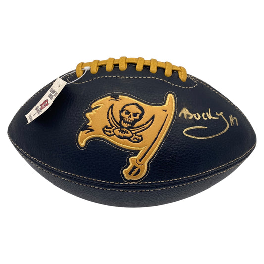 Bucky Irving Signed Tampa Bay Buccaneers Logo Football