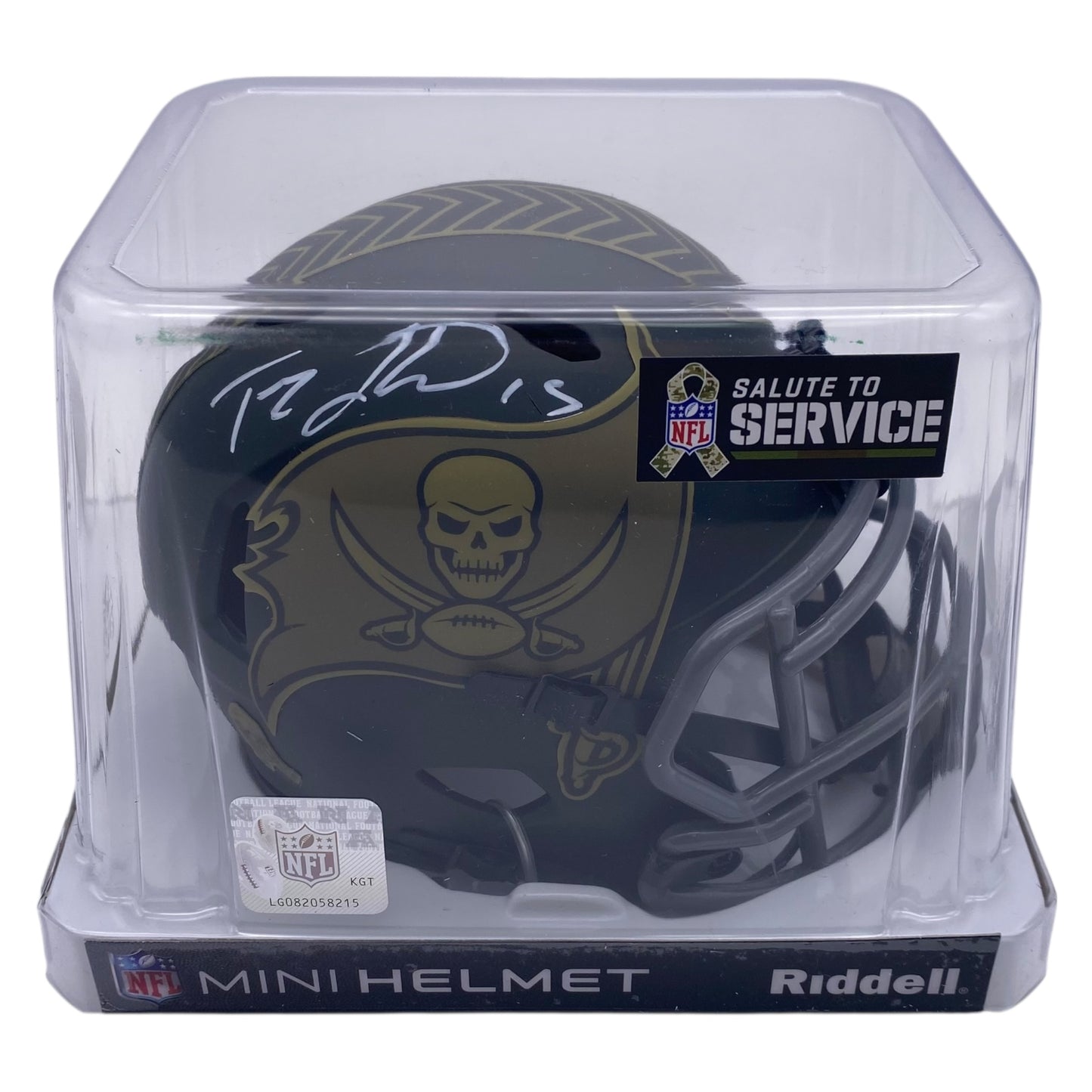 Tez Johnson Signed Tampa Bay Buccaneers 2025 Salute to Service Alternate Mini Helmet