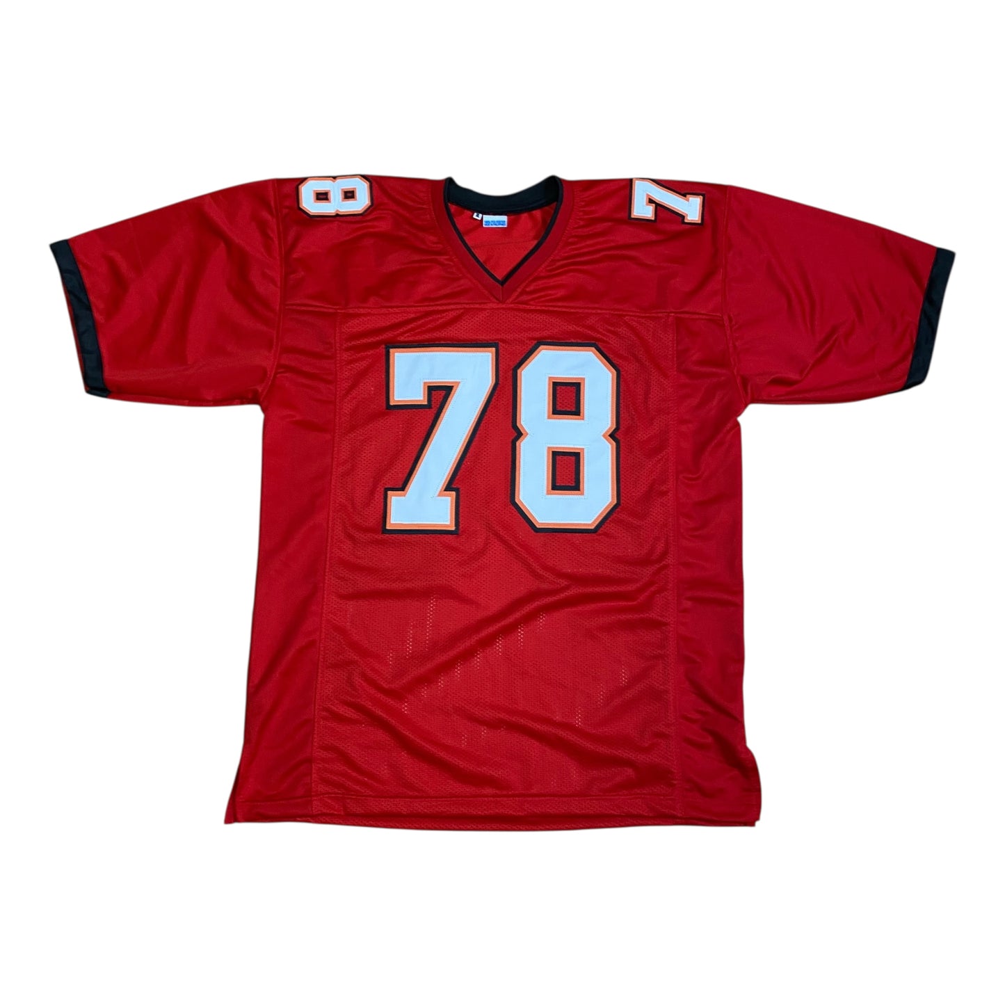 Tristan Wirfs signed red #78 stitched jersey