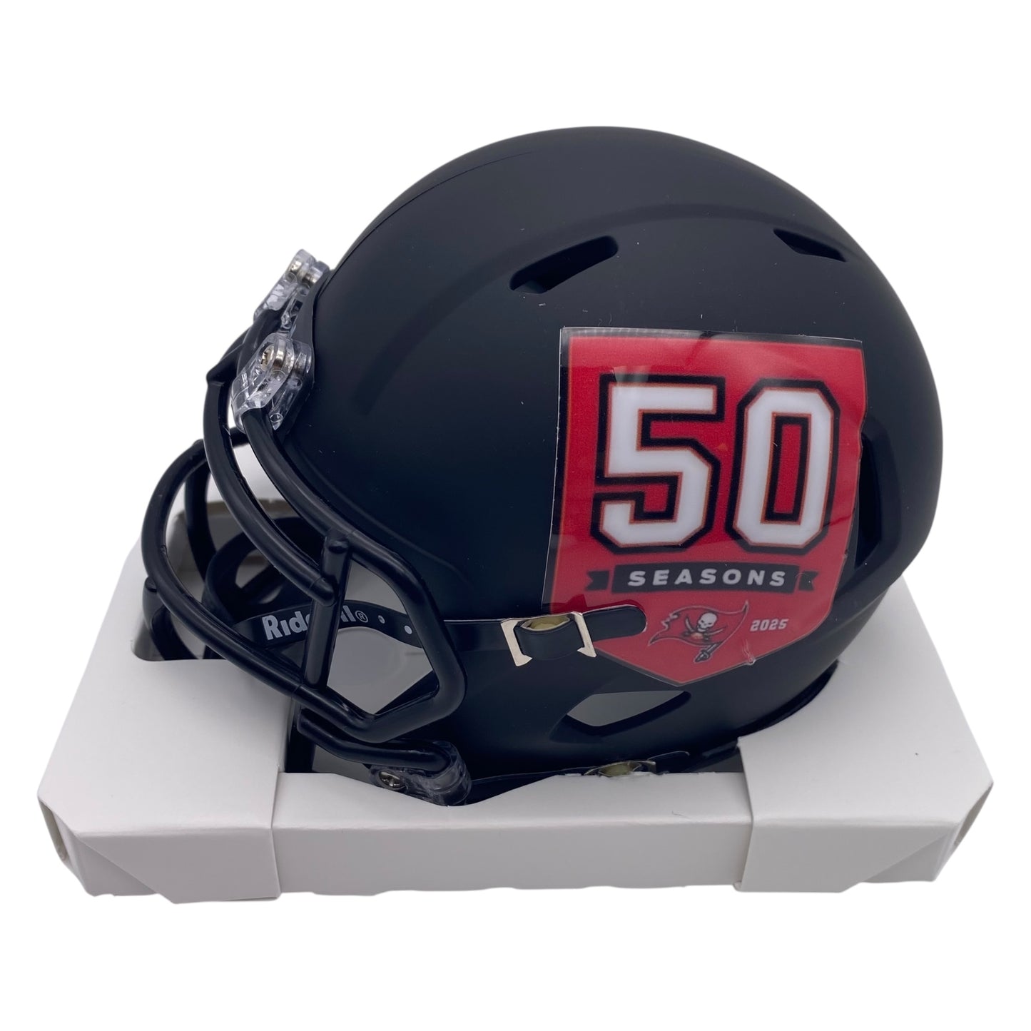 Mike Alstott Signed Tampa Bay Buccaneers 50th Anniversary Alternate Speed Mini Helmet