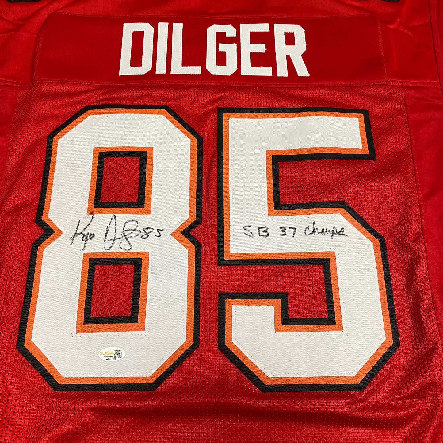 Ken Dilger Signed Red #85 Stitched Jersey - Tampa Bay Buccaneers TE