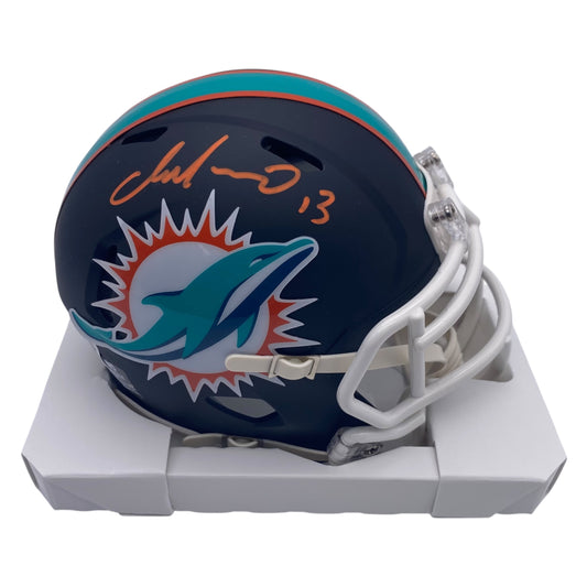 Dan Marino Signed Miami Dolphins Flat Black Alternate Speed Mini Helmet