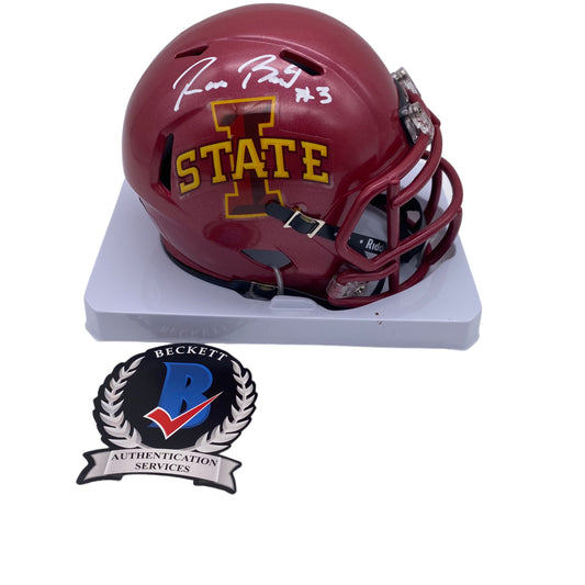 Rocco Becht Signed Iowa State Cyclones Mini Helmet