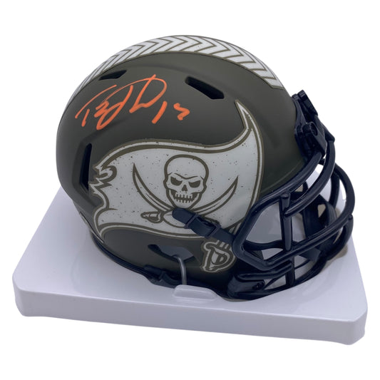 Tez Johnson Signed Tampa Bay Buccaneers 2022 Salute to Service Alternate Mini Helmet