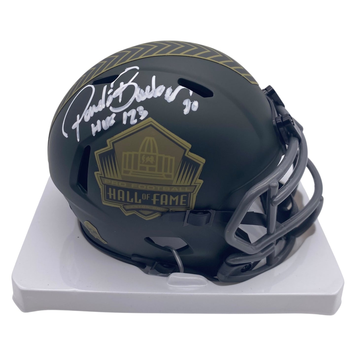 Ronde Barber Signed Tampa Bay Buccaneers Hall of Fame Salute To Service Alternate Speed Mini Helmet