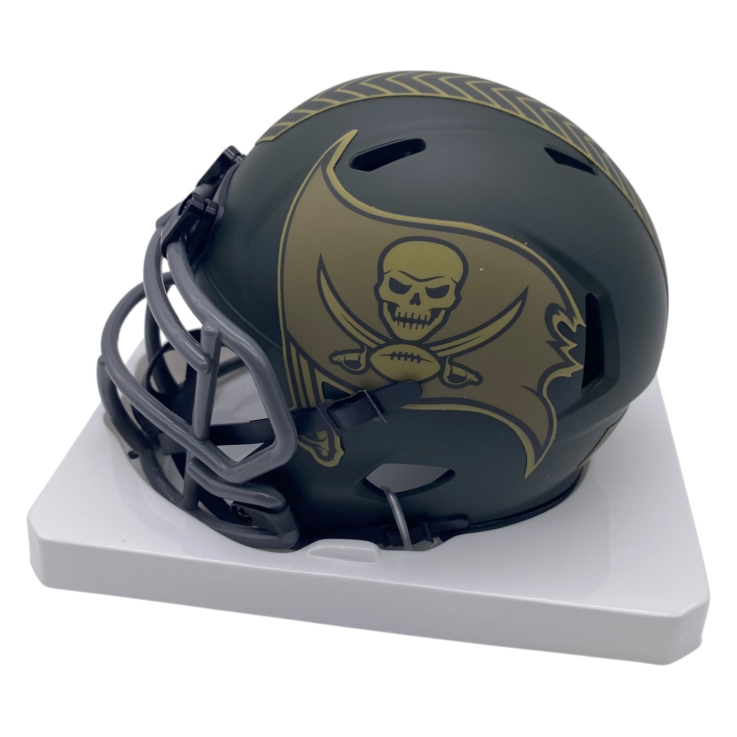 Mike Alstott Signed Tampa Bay Buccaneers 2025 Salute to Service Alternate Speed Mini Helmet