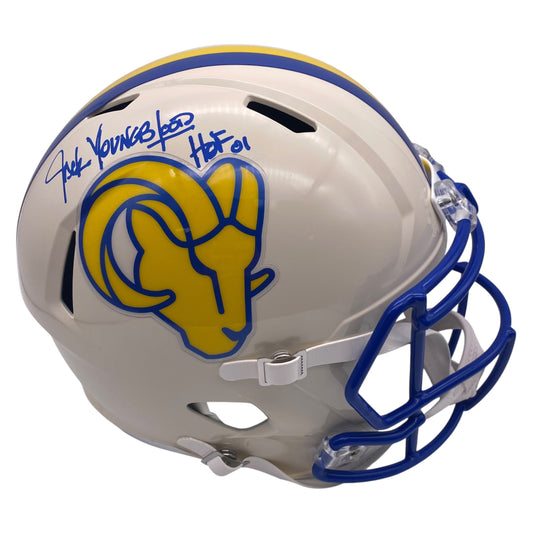 Jack Youngblood Signed Los Angeles Rams Retro Alternate Full Size Replica Helmet