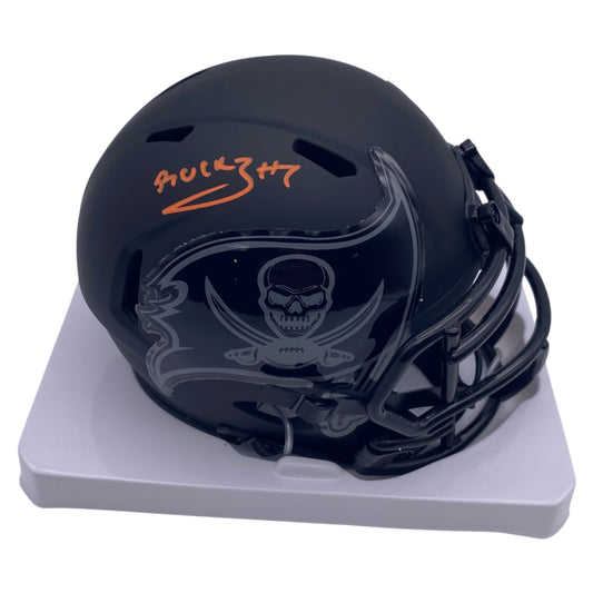 Bucky Irving Signed Tampa Bay Buccaneers Blackout Speed Mini Helmet