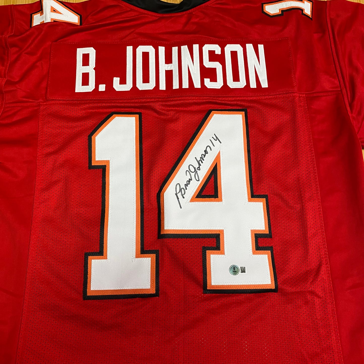 Brad Johnson Signed #14 Stitched Jersey Tampa Bay Bucs Style Red