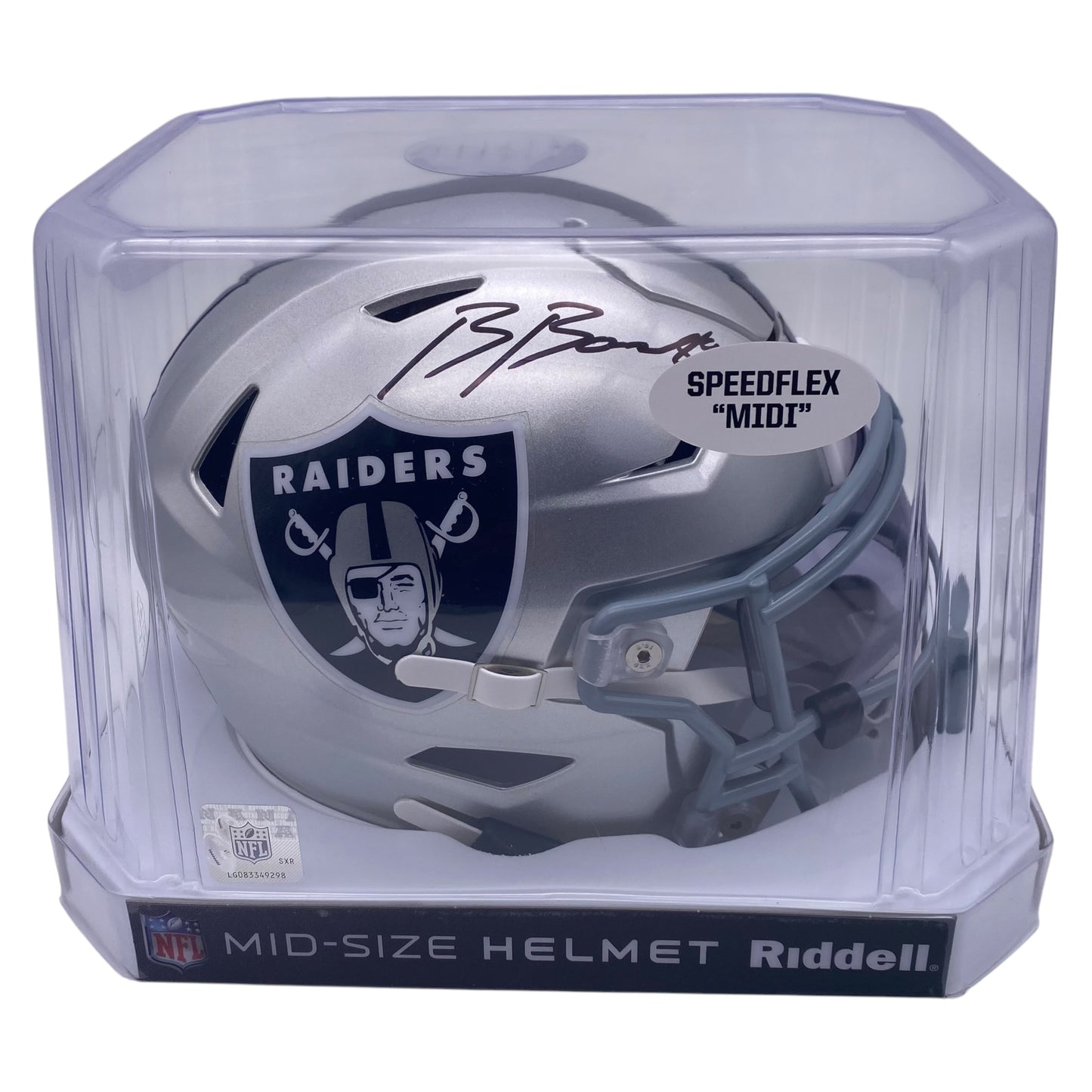 Brock Bowers Signed Las Vegas Raiders SpeedFlex MIDI Mid-Size Football Helmet