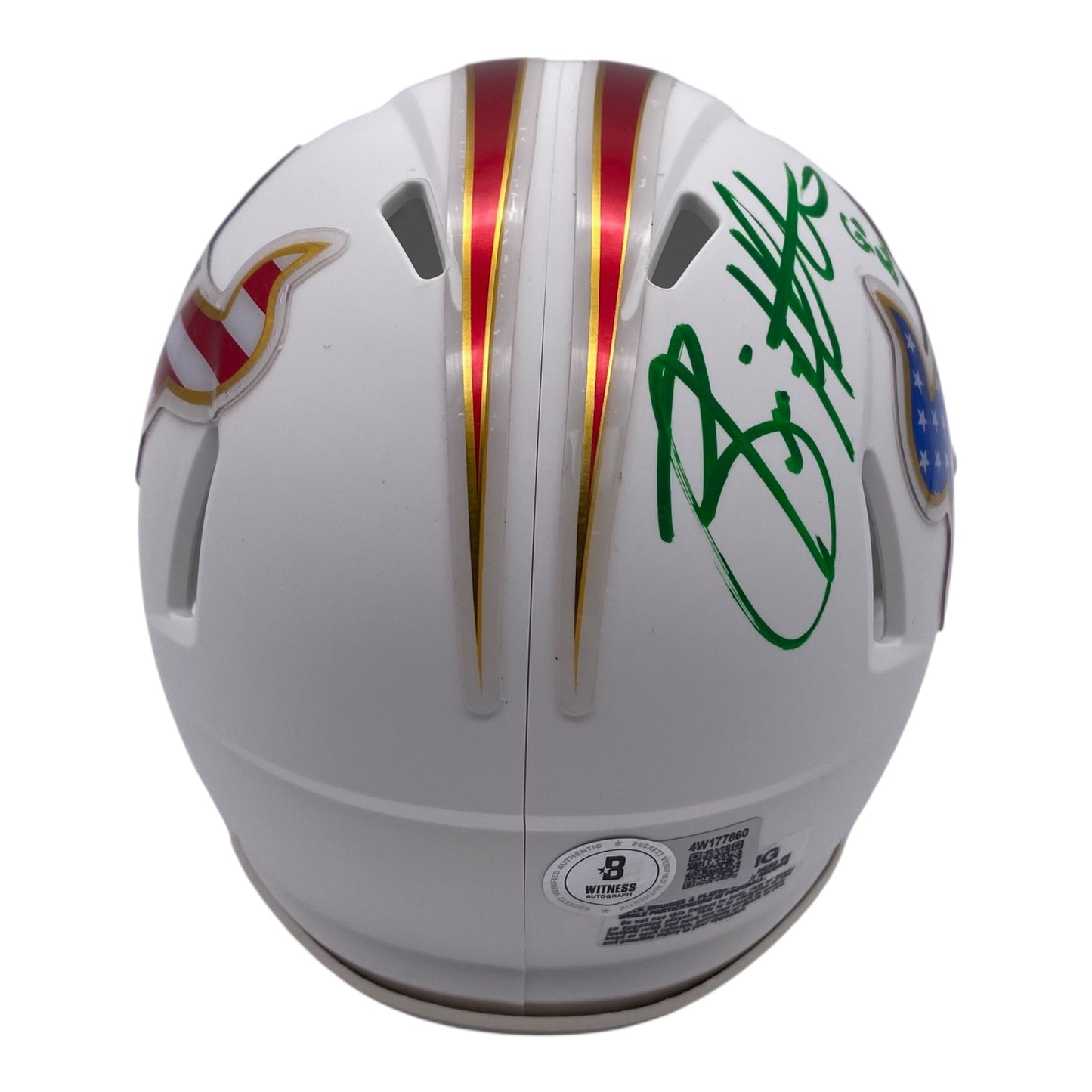 Brian Hartline Signed University of South Florida USF Bulls Stars and Stripes Speed Mini Helmet