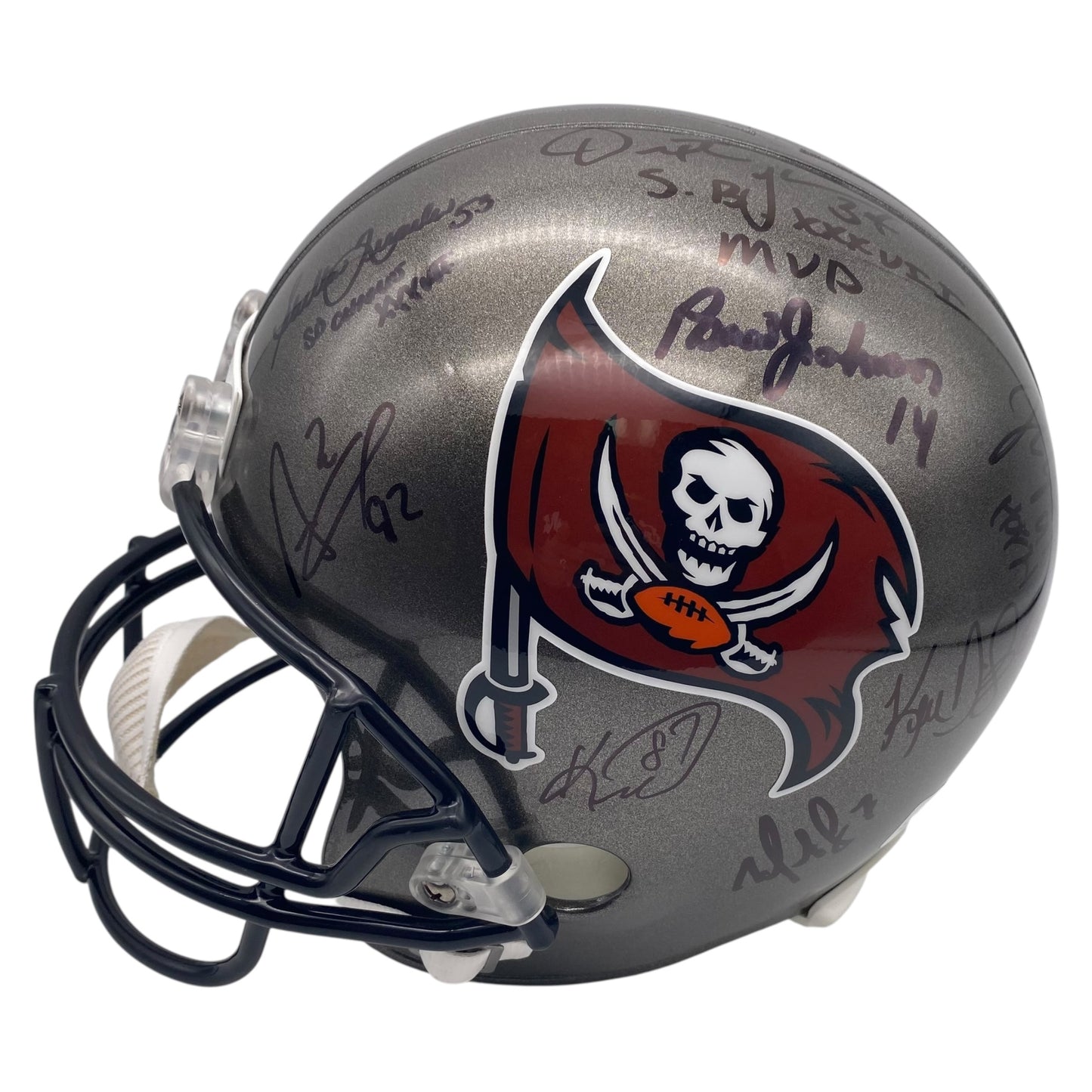 2002 Tampa Bay Buccaneers Full Size Deluxe Replica Super Bowl XXXVII Team Signed Helmet - 15 Autographs
