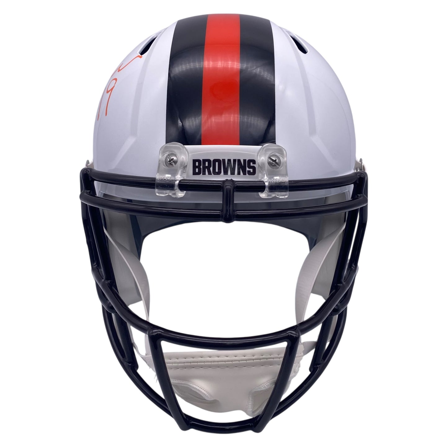 Bernie Kosar signed Cleveland Browns White Alternate Replica Full Size Helmet
