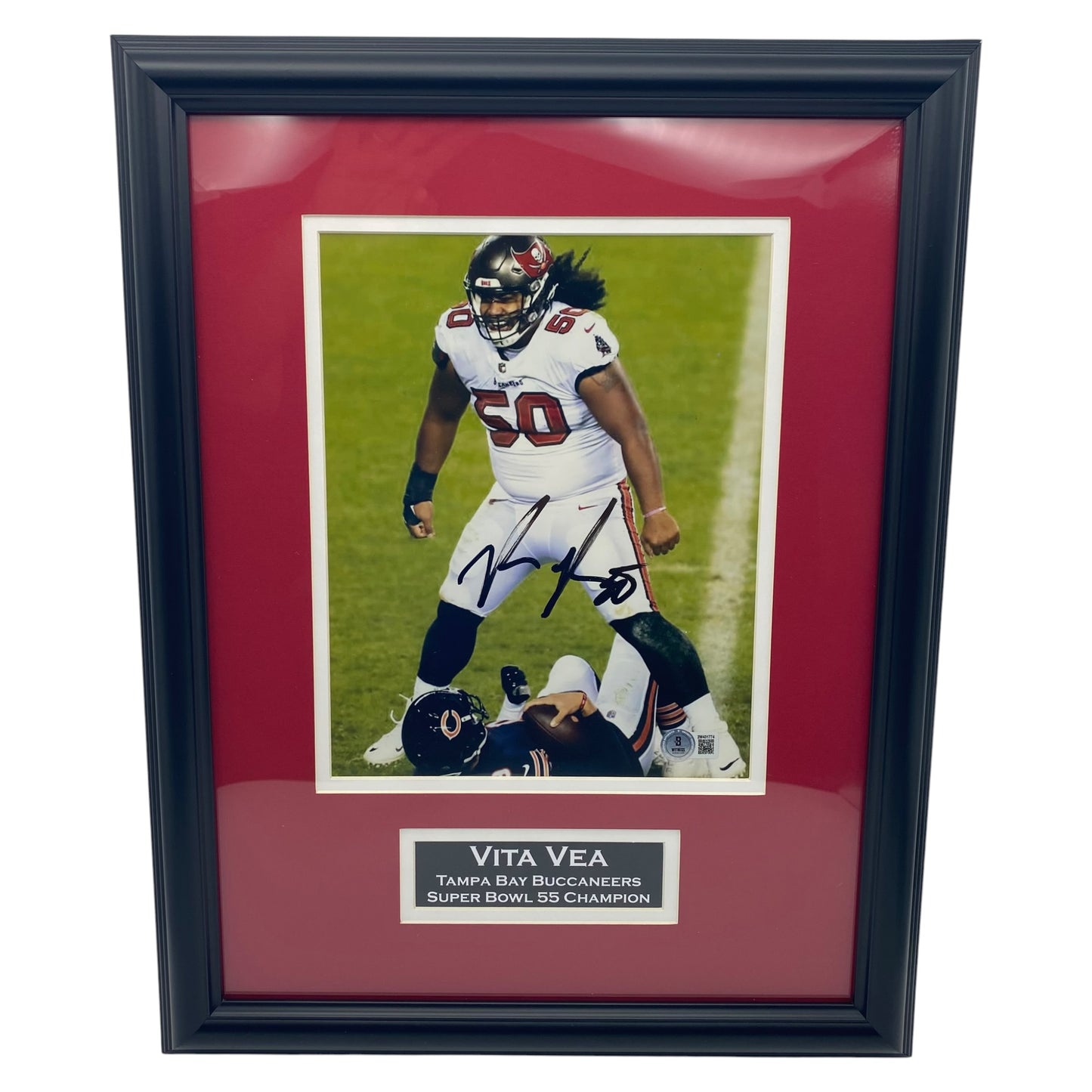 Vita Vea Signed Tampa Bay Buccaneers 8x10 Photo - Custom Framed