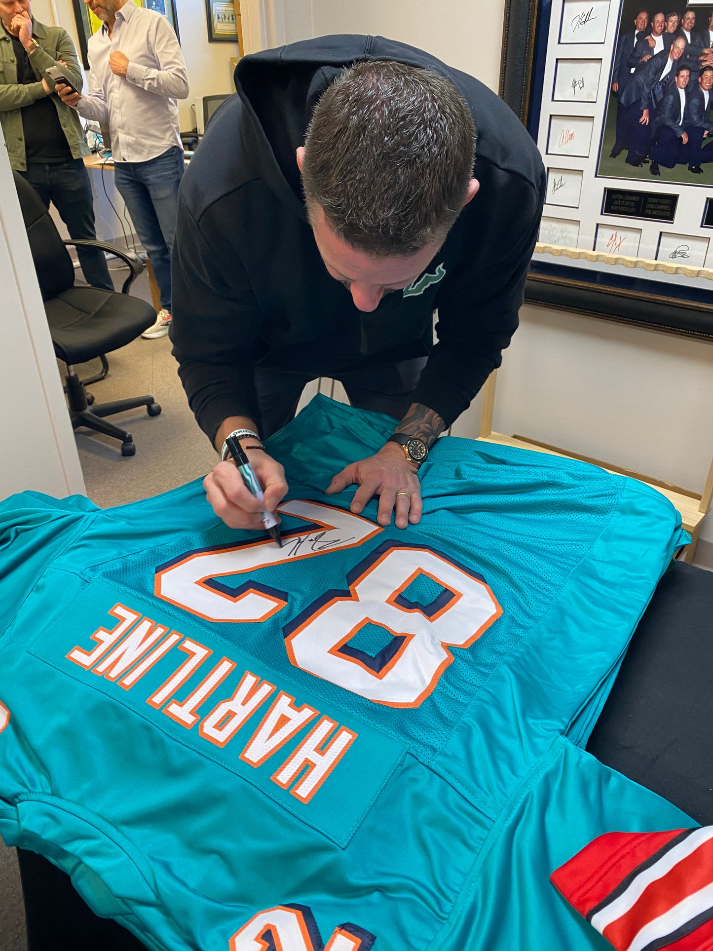 Brian Hartline Signed Teal #82 Jersey - Miami Dolphins Receiver