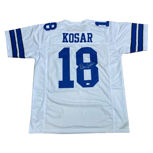 Bernie Kosar signed White #18 Stitched Jersey - Dallas Cowboys QB