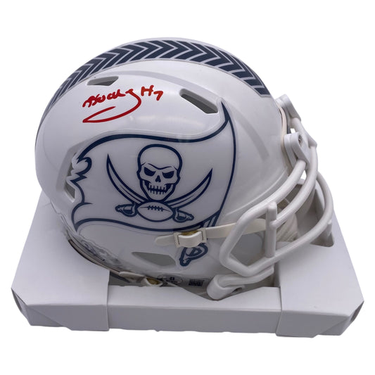 Bucky Irving Signed Tampa Bay Buccaneers 2024 Salute to Service Alternate Speed Mini Helmet