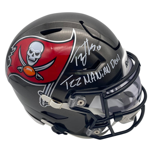 Tez Johnson Signed Tampa Bay Buccaneers MIDI Mid Size SpeedFlex Helmet