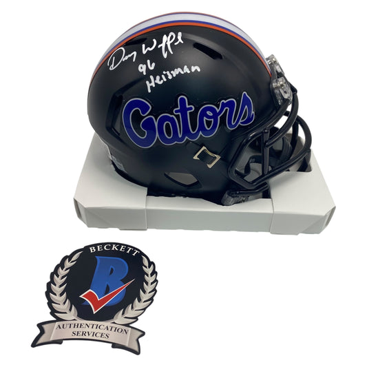 Danny Wuerffel 96 Heiman Signed Florida Gators Black Speed Mini Helmet