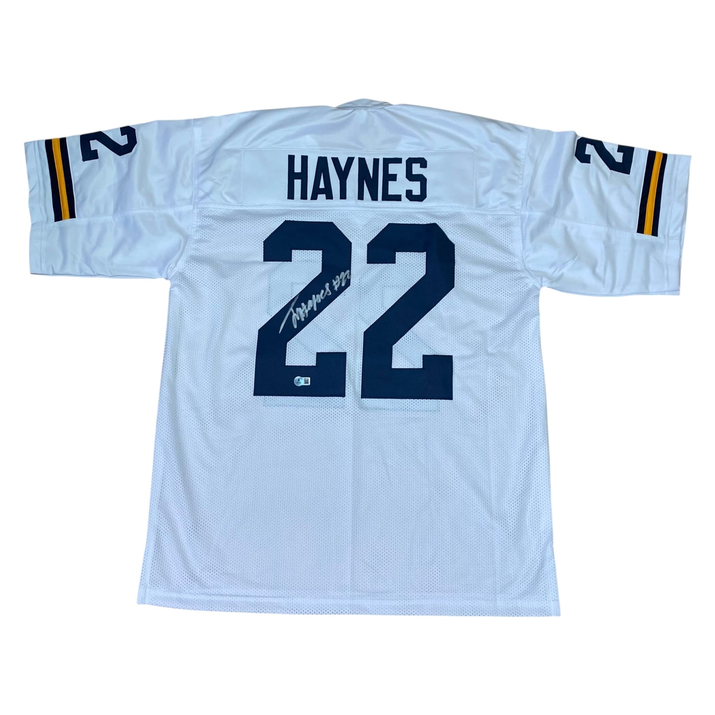 Justice Haynes Signed #22 Stitched White Jersey Michigan Wolverines Style