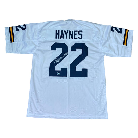 Justice Haynes Signed #22 Stitched White Jersey Michigan Wolverines Style