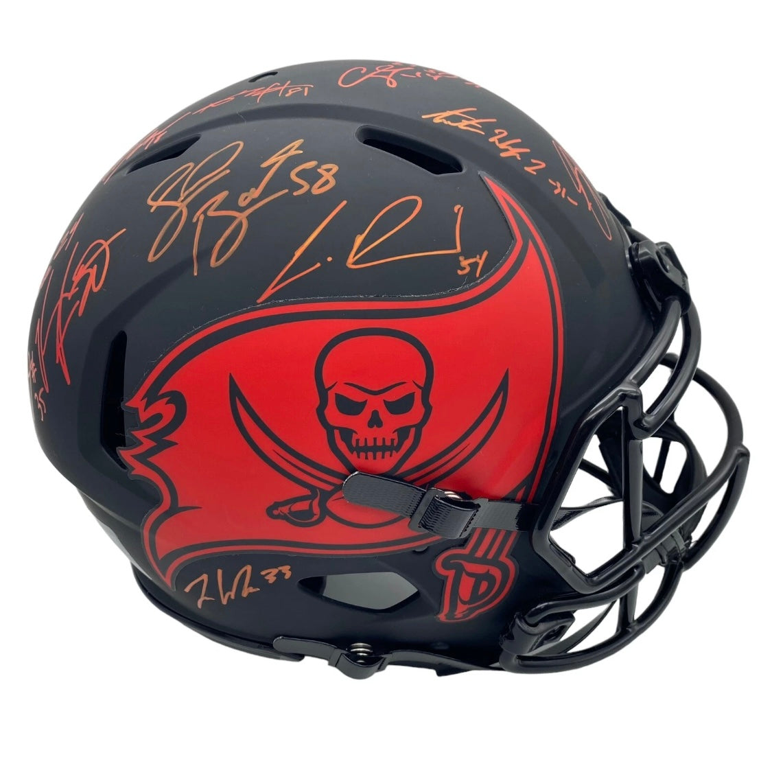 Super Bowl LV Team Signed Tampa Bay Buccaneers Eclipse Alternate Speed Full Size Authentic Helmet