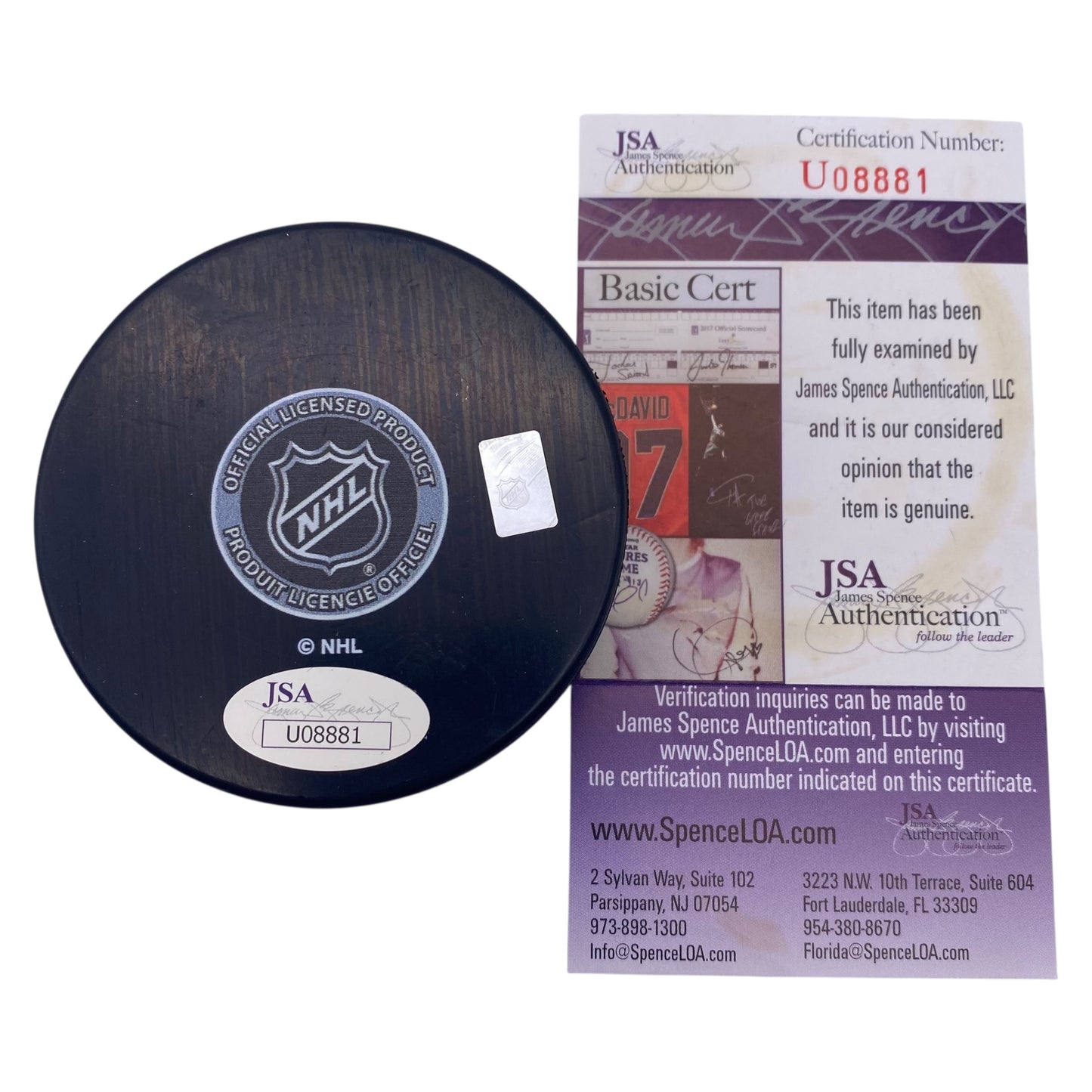 Zach Werenski Signed Columbus Blue Jackets Logo Puck Team USA Olympics Gold Medal Winner