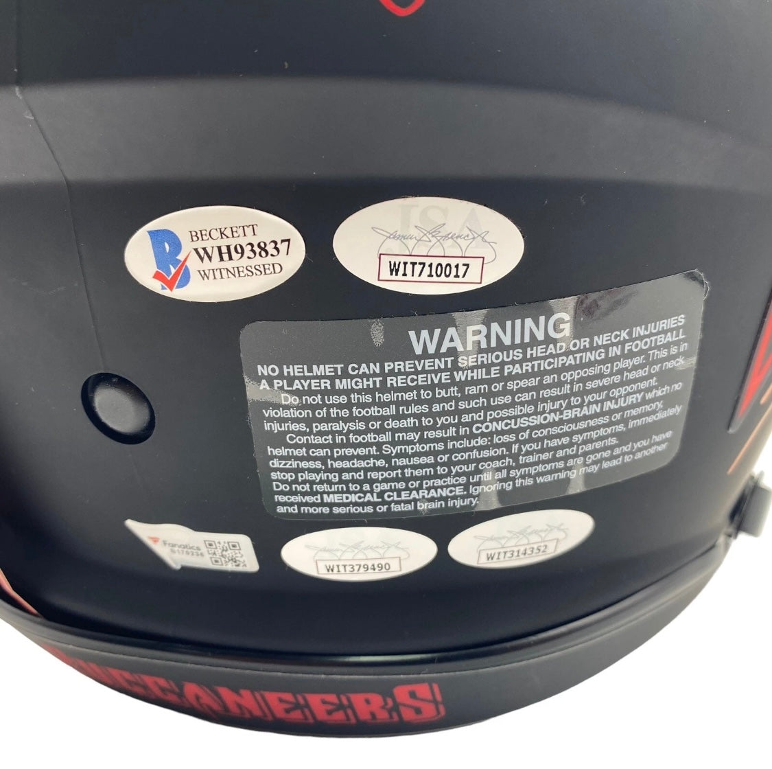 Super Bowl LV Team Signed Tampa Bay Buccaneers Eclipse Alternate Speed Full Size Authentic Helmet