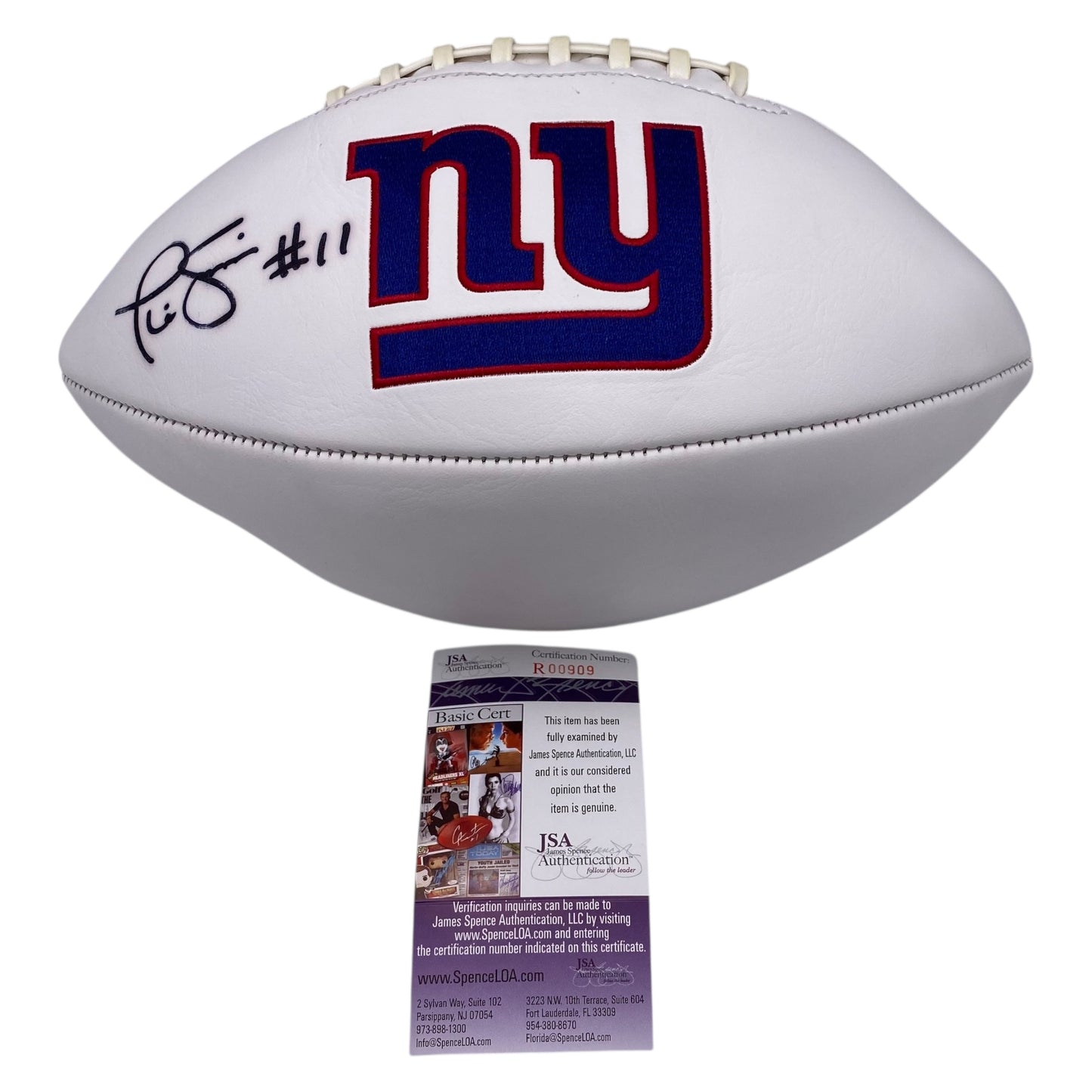 Phil Simms Signed New York Giants Logo Football