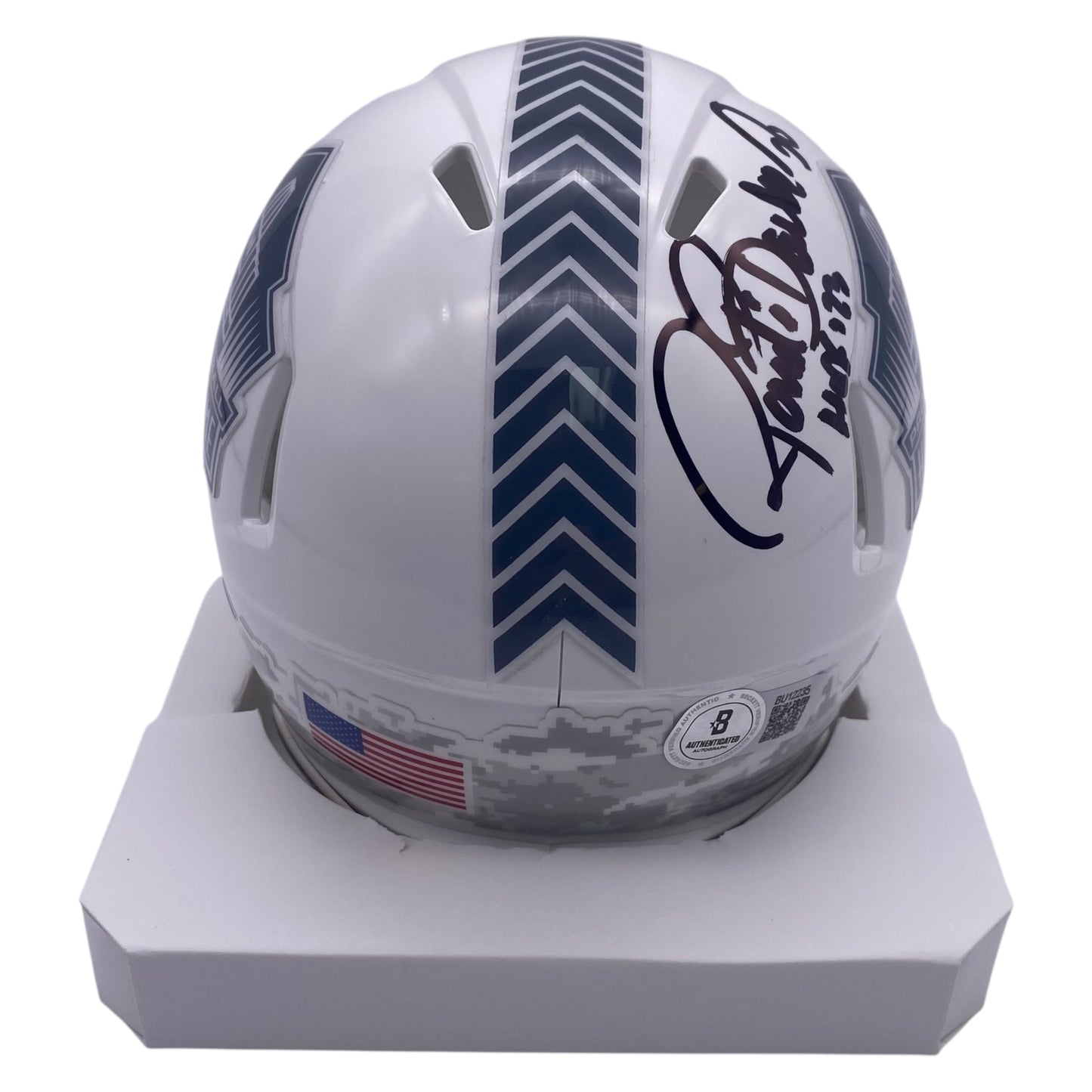 Ronde Barber Signed Tampa Bay Buccaneers Hall of Fame Salute To Service Alternate Speed Mini Helmet