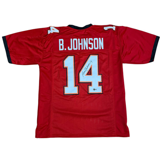 Brad Johnson Signed #14 Stitched Jersey Tampa Bay Bucs Style Red