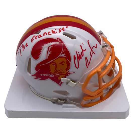 Chidi Ahanotu Signed Tampa Bay Buccaneers Throwback Mini Speed Football Helmet