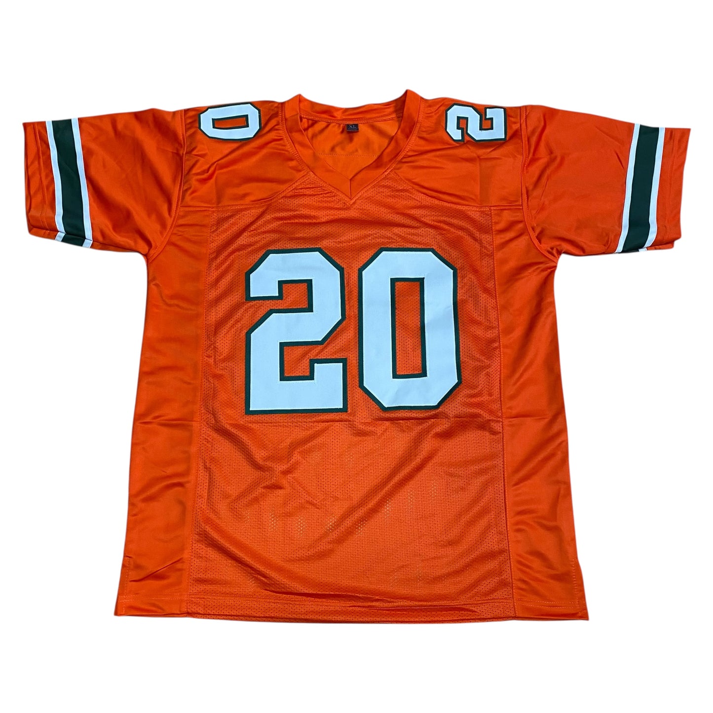 Bernie Kosar signed Orange #20 Stitched Jersey - Miami Hurricanes QB