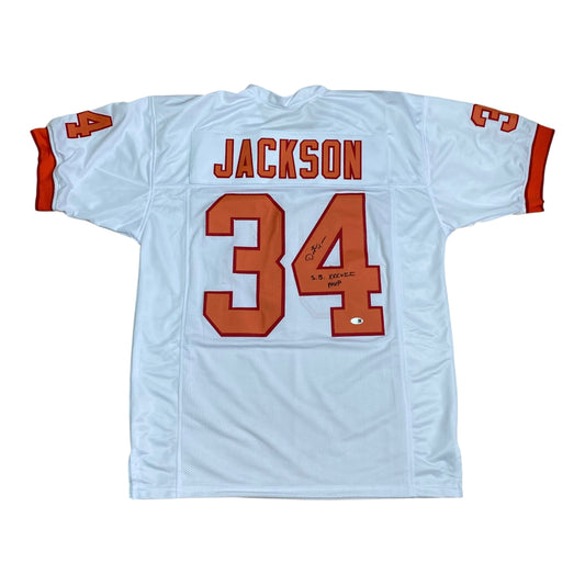Dexter Jackson signed White #34 stitched jersey - Tampa Bay Buccaneers 50th Anniversary 1976 Style