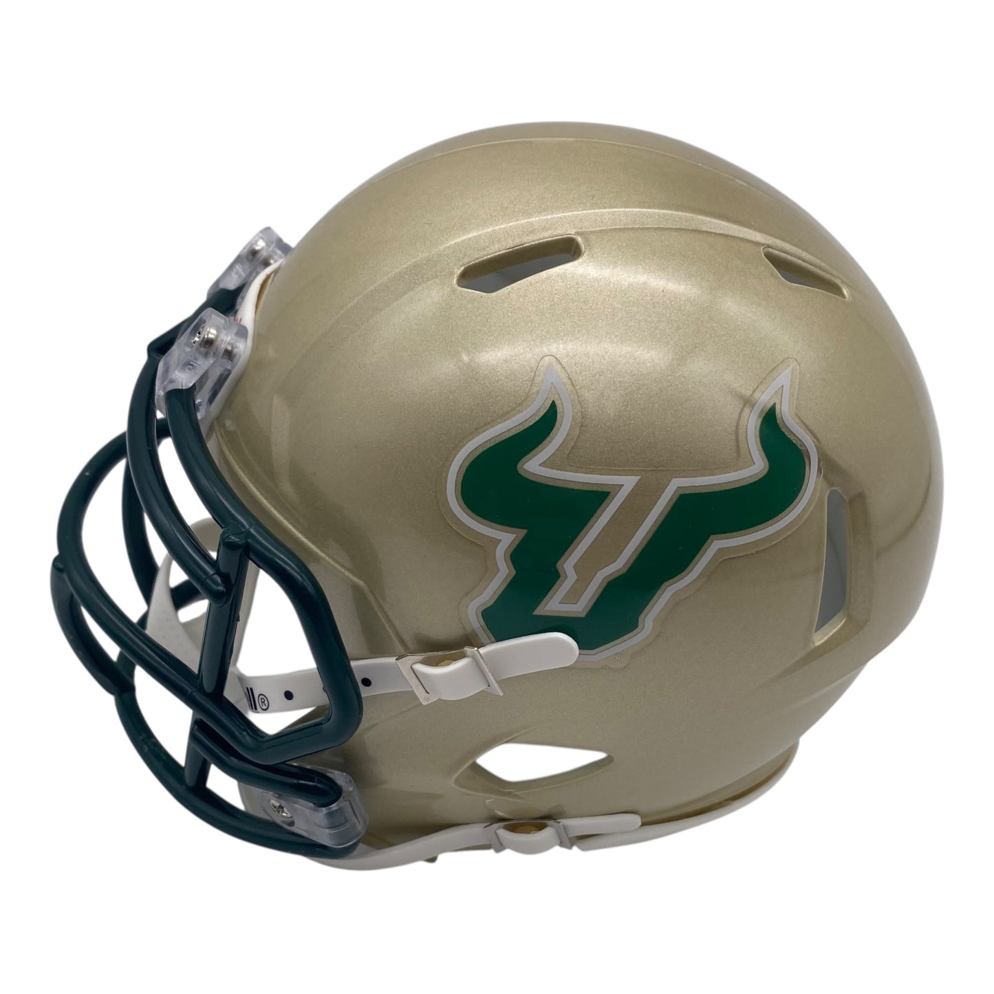 Brian Hartline Signed University of South Florida USF Bulls Gold Speed Mini Helmet
