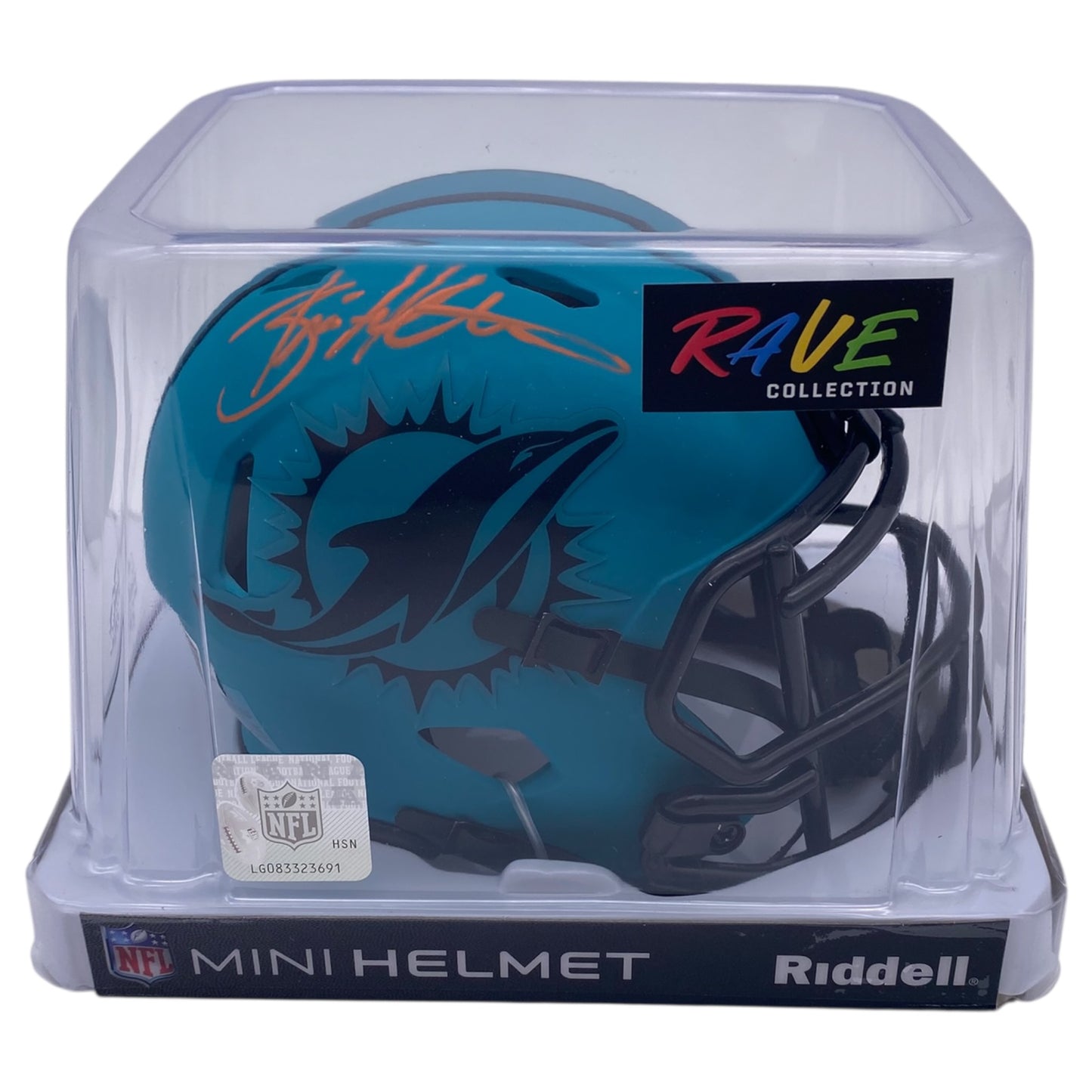 Brian Hartline Signed Miami Dolphins Rave Alternate Speed Mini Helmet