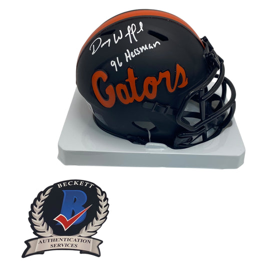 Danny Wuerffel 96 Heisman Signed Florida Gators Black Speed Mini Helmet