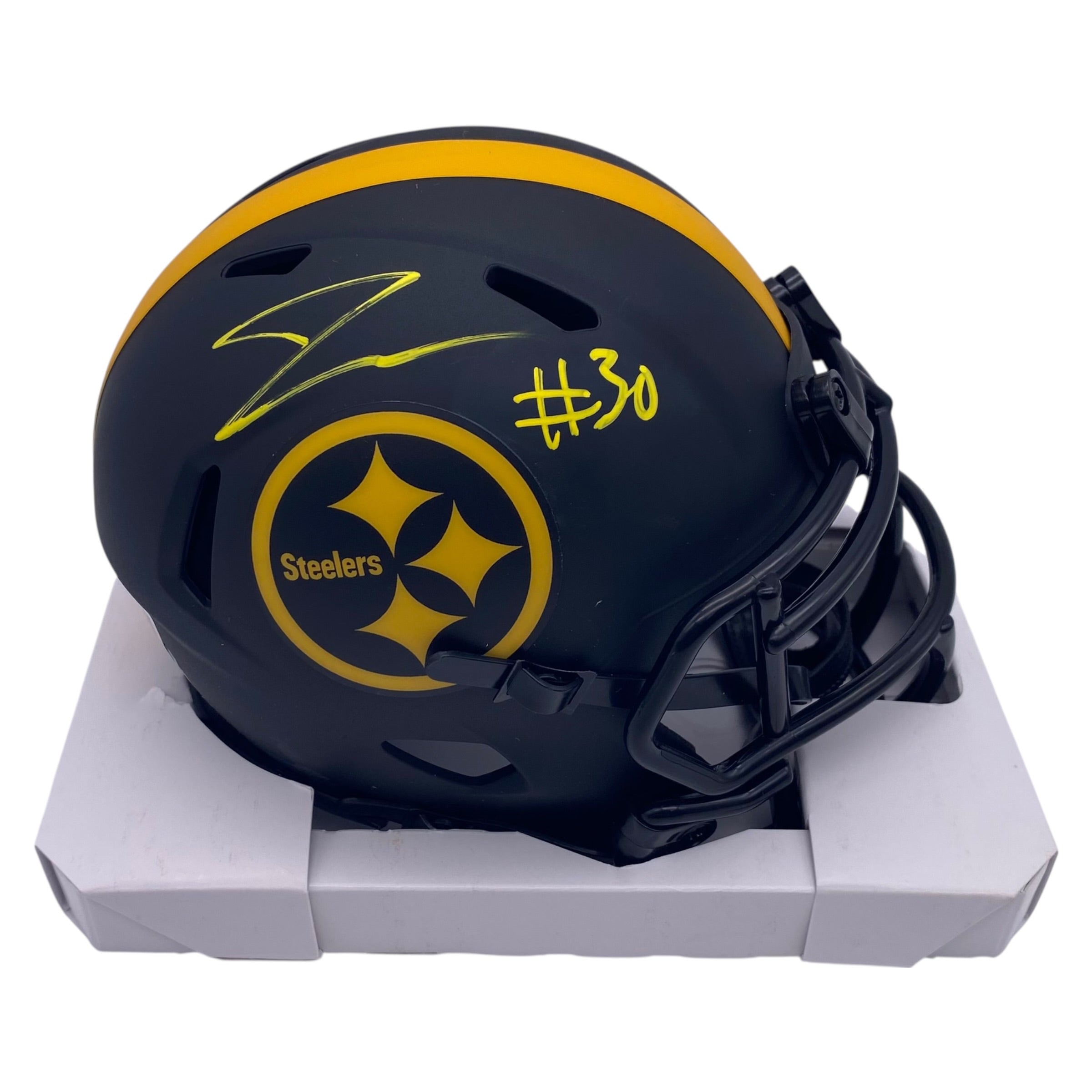 Jaylen Warren signed Pittsburgh Steelers Eclipse Alternate Speed Mini ...
