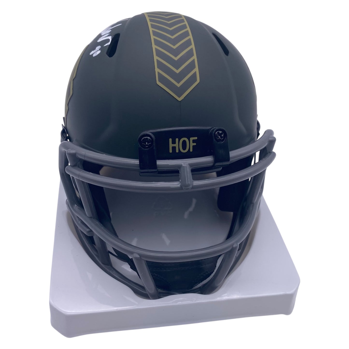 Ronde Barber Signed Tampa Bay Buccaneers Hall of Fame Salute To Service Alternate Speed Mini Helmet