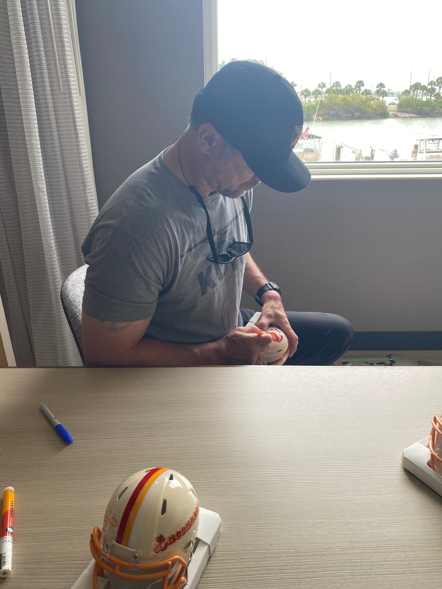 Joe Jurevicius Signed Tampa Bay Buccaneers Retro Alternate Mini Helmet