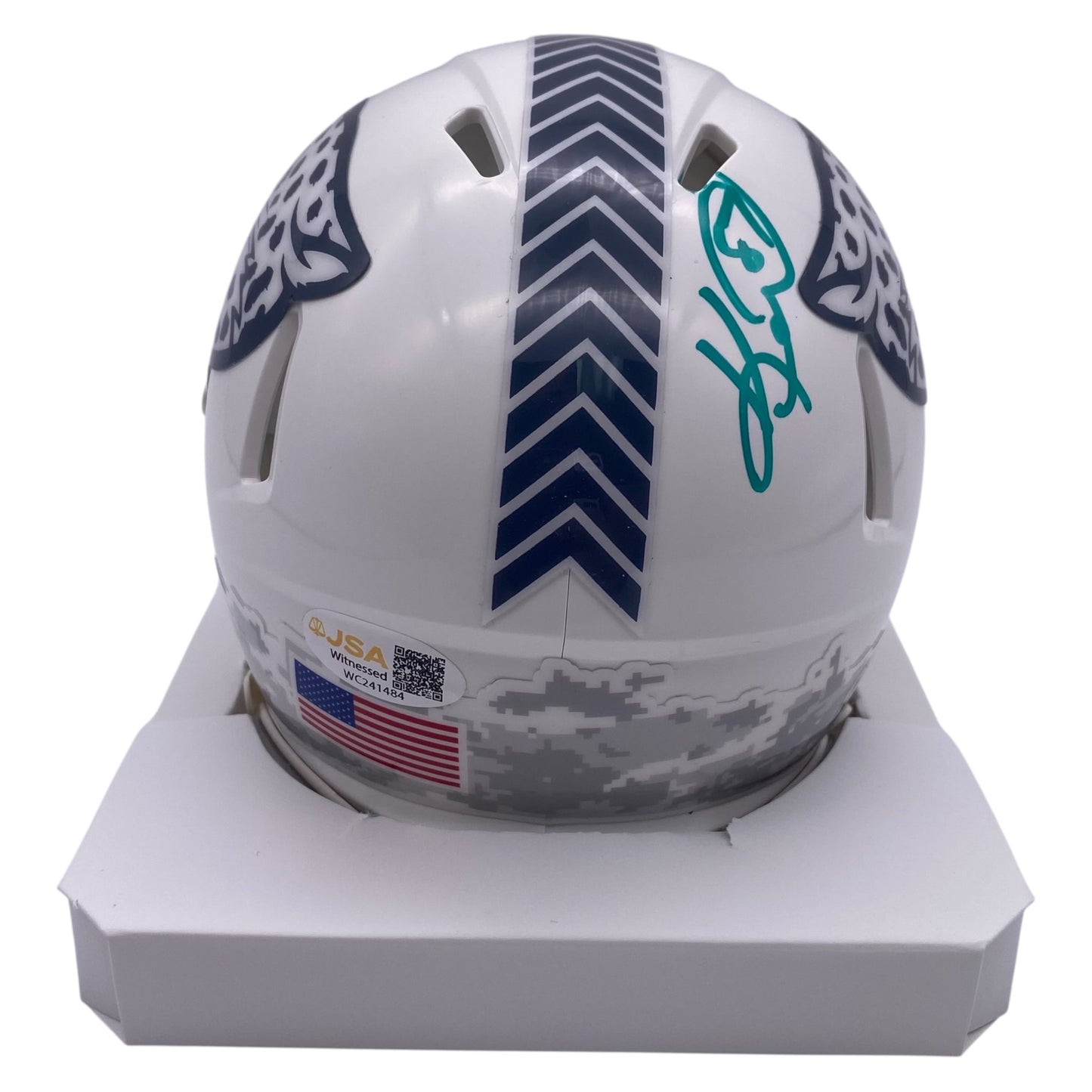 Keenan McCardell Signed Jacksonville Jaguars 2024 Salute To Service Alternate Mini Speed Football Helmet