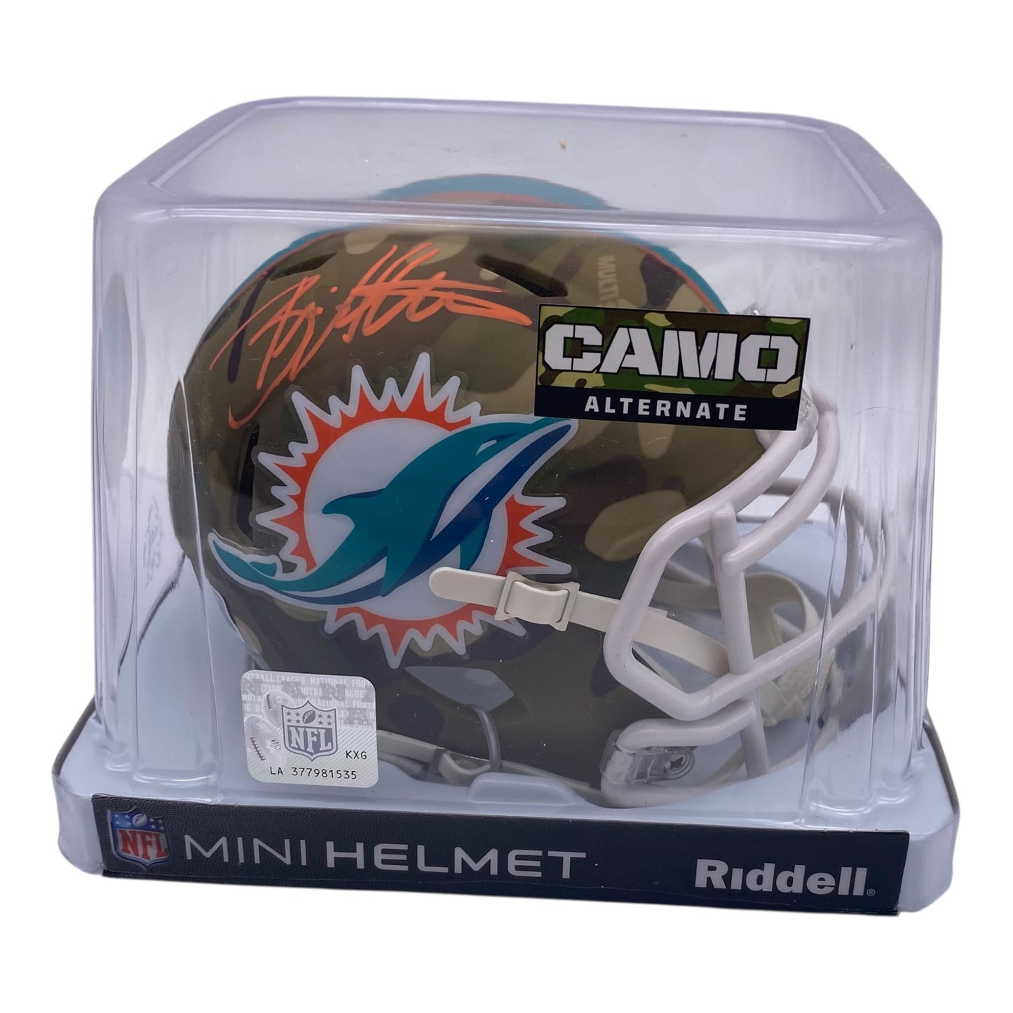 Brian Hartline Signed Miami Dolphins Camo Alternate Speed Mini Helmet
