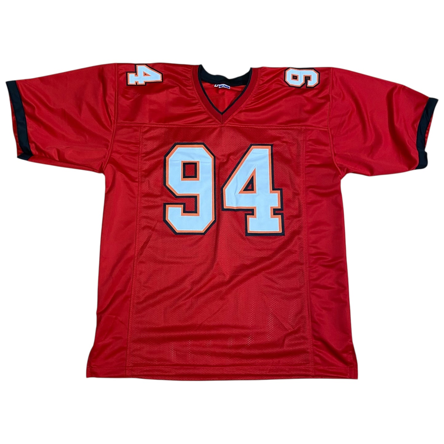 Calijah Kancey Signed #94 Stitched Jersey Tampa Bay Bucs Style Red