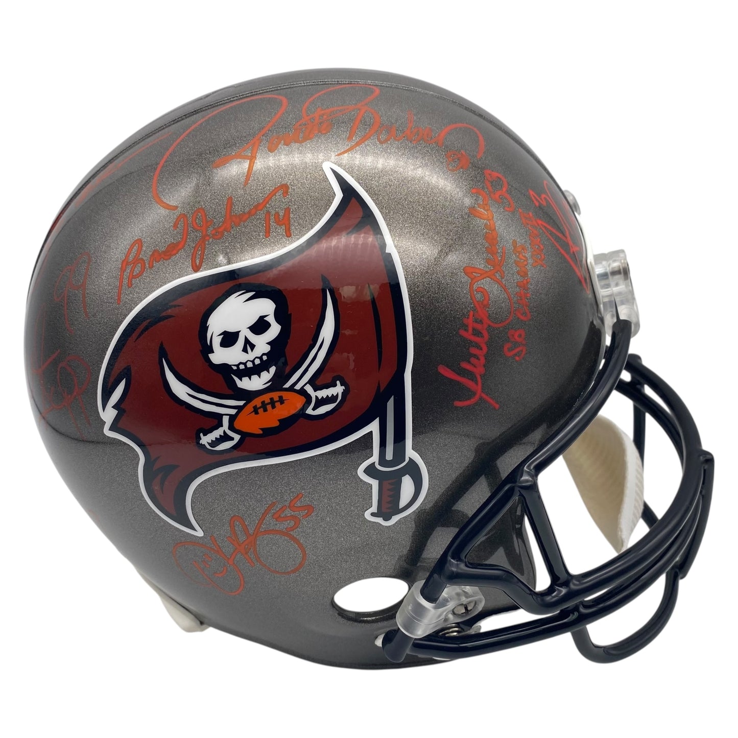 2002 Tampa Bay Buccaneers Full Size Deluxe Replica Super Bowl XXXVII Team Signed Helmet - 15 Autographs