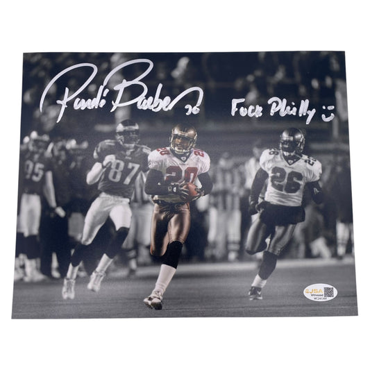 Ronde Barber Signed Tampa Bay Buccaneers 8x10 Shut Down the Vet F*ck Philly
