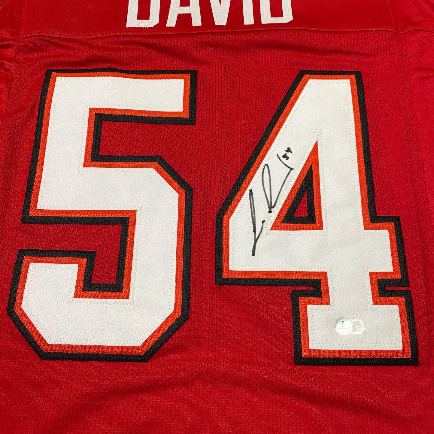 Lavonte David Signed #54 Stitched Jersey Tampa Bay Bucs Style Red