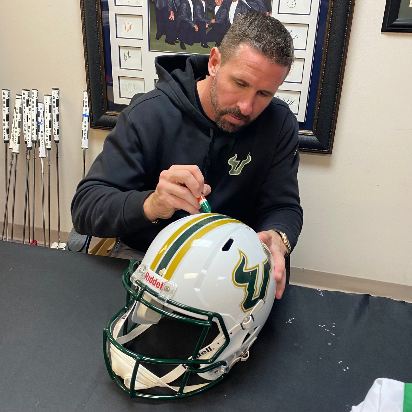 Brian Hartline Signed South Florida Bulls USF Speed Full Size Helmet