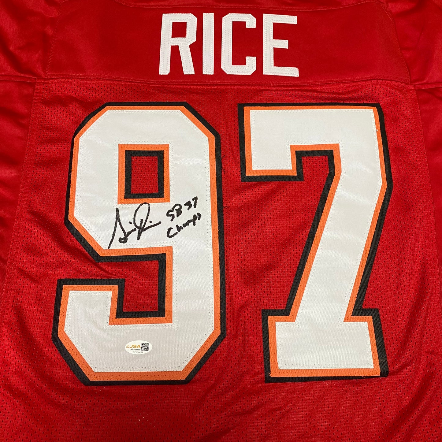 Simeon Rice signed Red #97 stitched jersey - Tampa Bay Buccaneers Edge