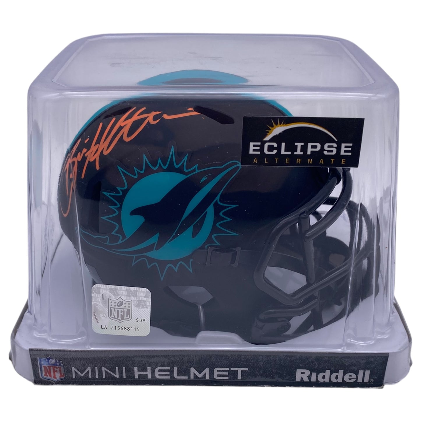 Brian Hartline Signed Miami Dolphins Eclipse Alternate Speed Mini Helmet