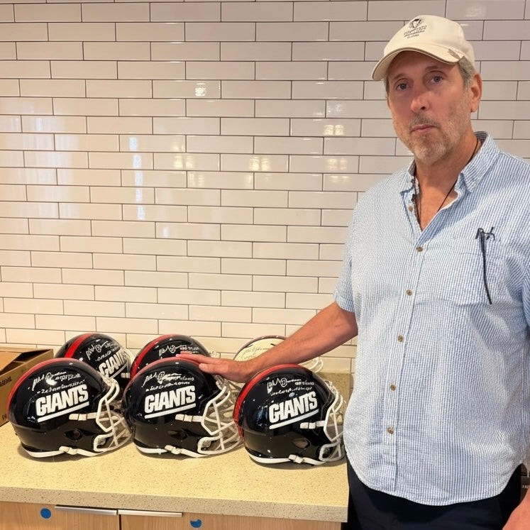 Mark Bavaro Signed New York Giants Retro Alternate Full Size Speed Football Helmet